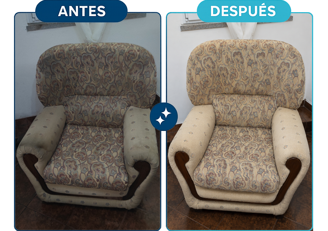 Resultado de limpieza de sofá